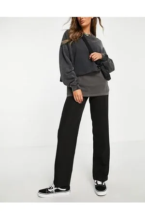 ONLY Pantalones de sastre negros de pernera recta de