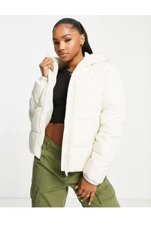 Pieces® Chaqueta color acolchada con capucha de -Blanco
