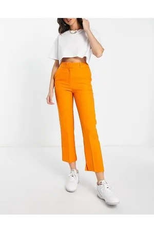 ASOS Pantalones cigarette naranjas de corte slim ajustado de