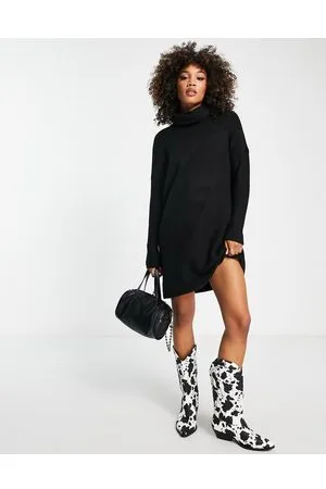 ONLY Vestido corto estilo jersey con cuello vuelto de punto de