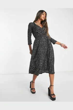 ONLY Vestido midi cruzado de