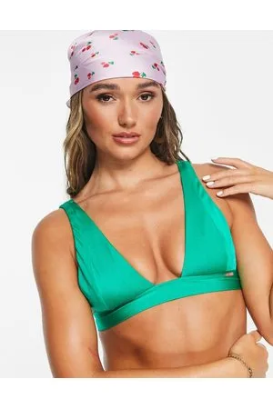 Free Society Top de bikini triangular con banda ancha Mix & match de