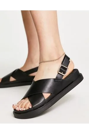 ONLY Sandalias negras con parte delantera cruzada de
