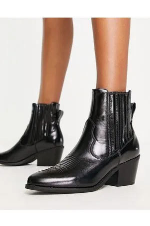 ONLY Botines negros de tacón de estilo wéstern de