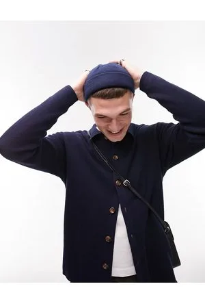 Topman Cárdigan marino abotonado con cuello tipo polo de