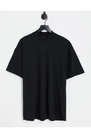 New Look Camiseta negra extragrande con cuello alzado de