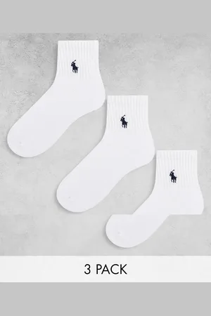 Ralph Lauren Pack de 3 pares de calcetines deportivos blancos de