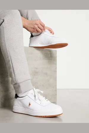 Ralph Lauren Zapatillas de deporte blancas con logo de caballo de cuero Polo Court de -Blanco
