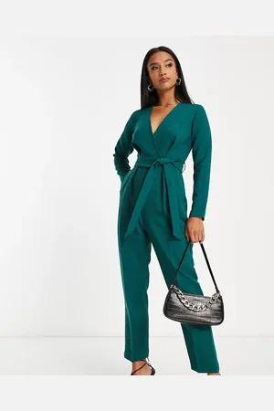 Closet Mono largo verde estilo kimono con lazada en la cintura de