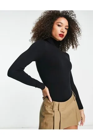 Object Top de manga larga con cuello vuelto de punto de
