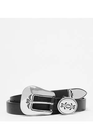 ASOS Cinturón para cadera y cintura con hebilla de estilo wéstern vintage de Curve
