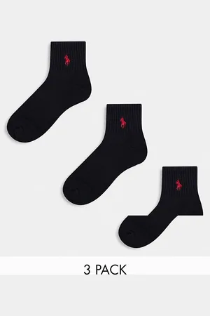 Ralph Lauren Pack de 3 pares de calcetines deportivos negros de