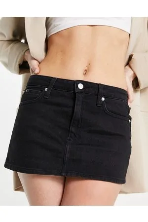 Calvin Klein Falda vaquera corta negra de -Negro