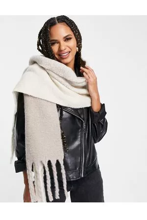 ASOS Bufanda en dos tonos con flecos de tejido mullido de