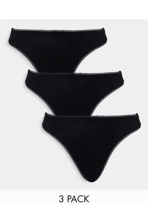 ASOS Pack de 3 tangas de pernera alta de algodón con parte delantera caída en de