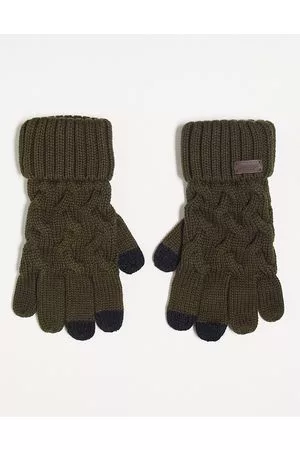 Barbour Guantes caquis de punto Gainford de -Verde