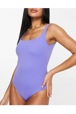 Weekday Bañador morado con escote cuadrado Desert de