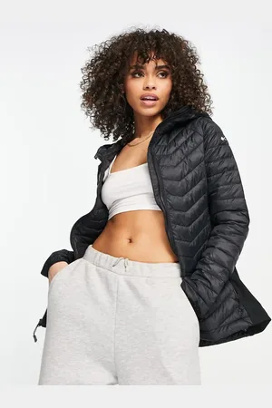 Columbia Chaqueta negra con capucha Powder Pass de