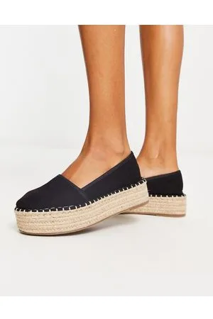 ASOS Alpargatas negras con plataforma plana Journal de