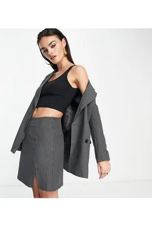 Extro & Vert Minifalda gris pizarra con raya diplomática de (parte de un conjunto)