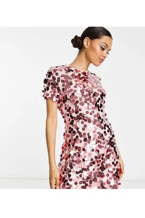 Collective The Label Vestido corto estilo camiseta con lentejuelas grandes exclusivo de