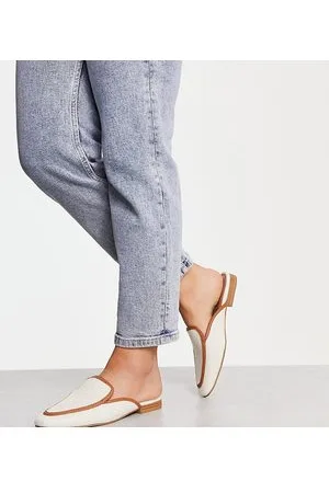 ASOS Mules beis planas Main-Street de Wide Fit-Beis neutro