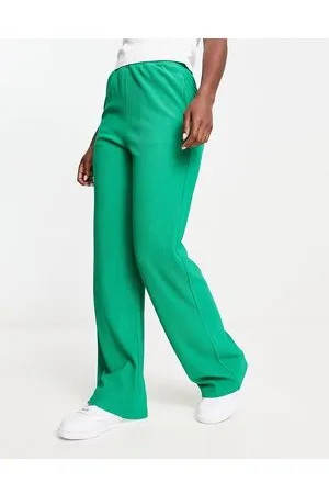 Urban Revivo Pantalones verdes de pernera recta de