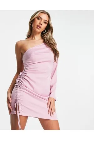 Unique 21 Vestido corto rosa negruzco asimétrico de