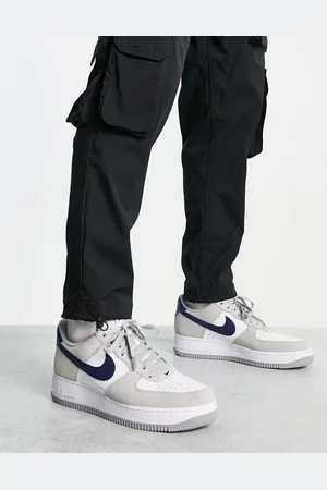 Nike Zapatillas de deporte grises y azul marino Air Force 1 