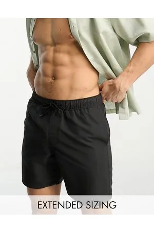 ASOS Shorts de baño negros de corte medio de