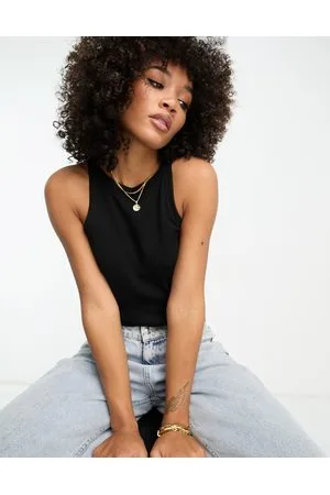 River Island Camiseta negra sin mangas estilo corredor de