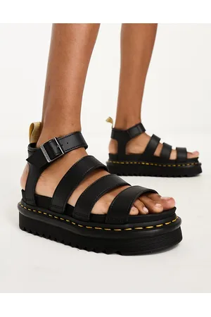 Dr. Martens Sandalias gruesas negras Vegan Blaire de