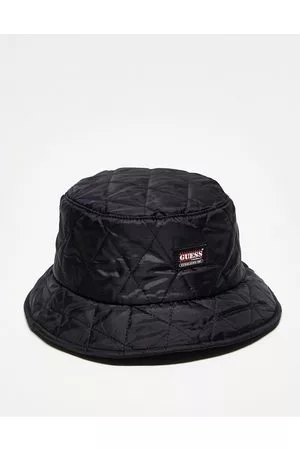 Guess Sombrero de pescador negro unisex acolchado con logo de -Black