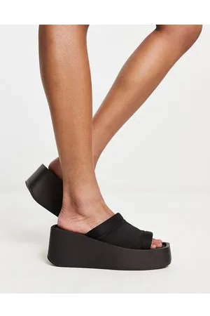 Daisy Street Sandalias negras con suela gruesa de