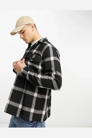 Bolongaro Camisa negra a cuadros blancos y negros de