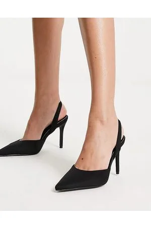 Glamorous Zapatos negros de tacón con tira talonera de