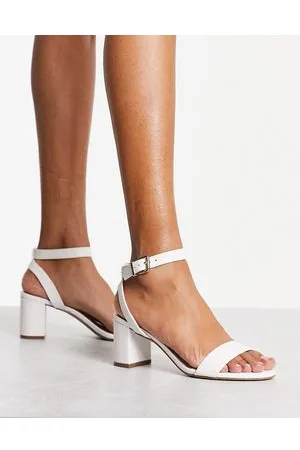 Dune Sandalias blancas con tacón de bloque de