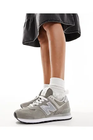 New Balance Zapatillas deportivas grises y blancas 574 de