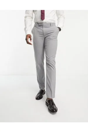 ASOS Pantalones de traje grises de corte slim de