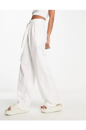 In The Style Pantalones palazzo blancos de talle alto y pernera ancha de