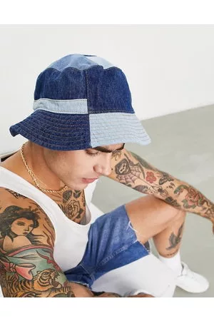 ASOS Hombre Sombreros - Sombrero de pescador vaquero con diseño patchwork de -Azul