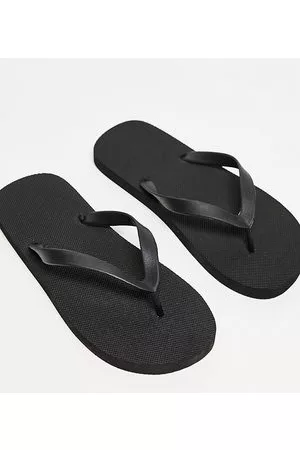 Truffle Collection Hombre Playeras - Chanclas negras de Wide Fit-Black