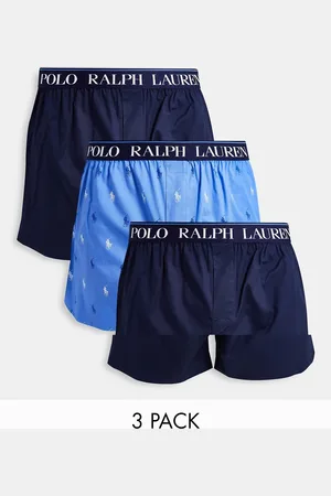 Ralph Lauren Pack de 3 calzoncillos bóxer marino con logo en la cinturilla de