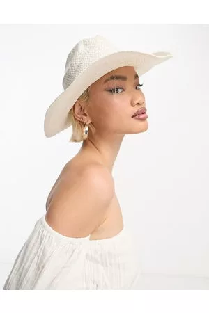 ASOS Mujer Paja - Sombrero ajustable de estilo wéstern de paja de