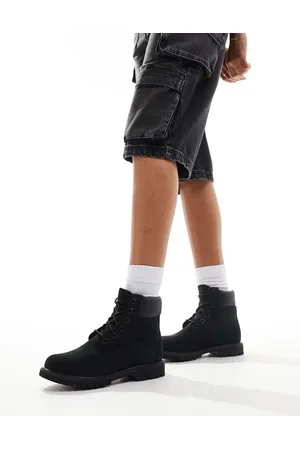 Timberland Botas de 6" negras de cuero nobuk premium de -Negro