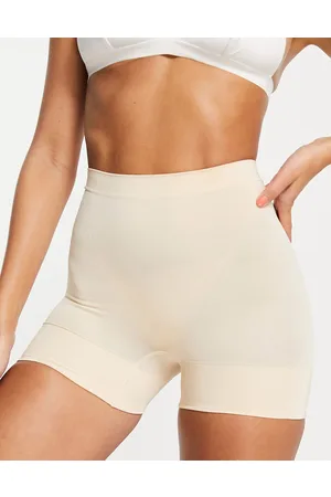 Magic Pantalones cortos color leche con diseño moldeador de la silueta de firmeza media cómodos de Bodyfashion-Beis neutro