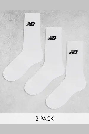 New Balance Pack de 3 pares de calcetines deportivos blancos con logo de