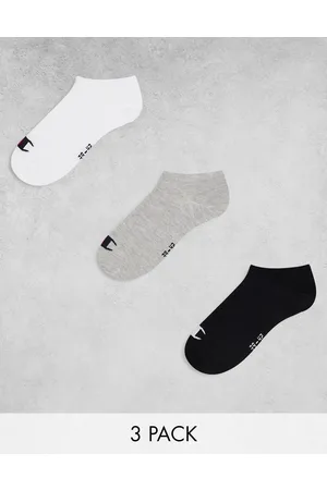 Champion Pack de 3 pares de calcetines deportivos de color gris, blanco y negro de -Multicolor