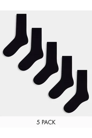Weekday Pack de 5 pares de calcetines negros de canalé de