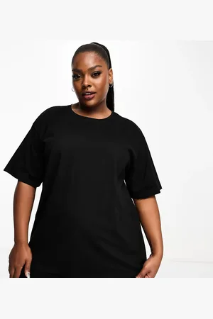 ASOS Camiseta de pijama negra extragrande de algodón Mix & Match de ASOS DESIGN Curve